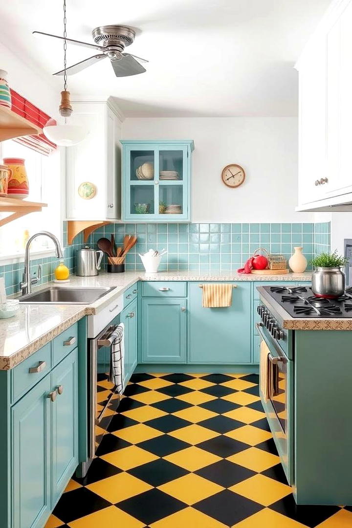 Retro Revival Style - 30 Kitchens With Checkered Floors