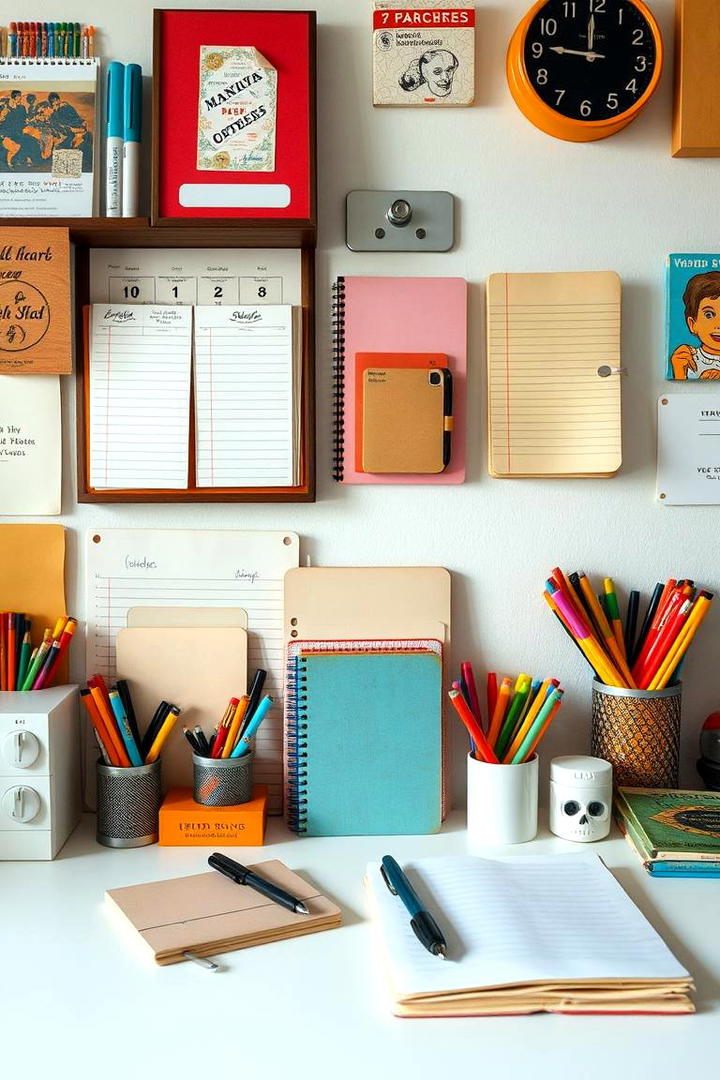 Retro Stationery Display - 30 90s Bedroom Decor Ideas