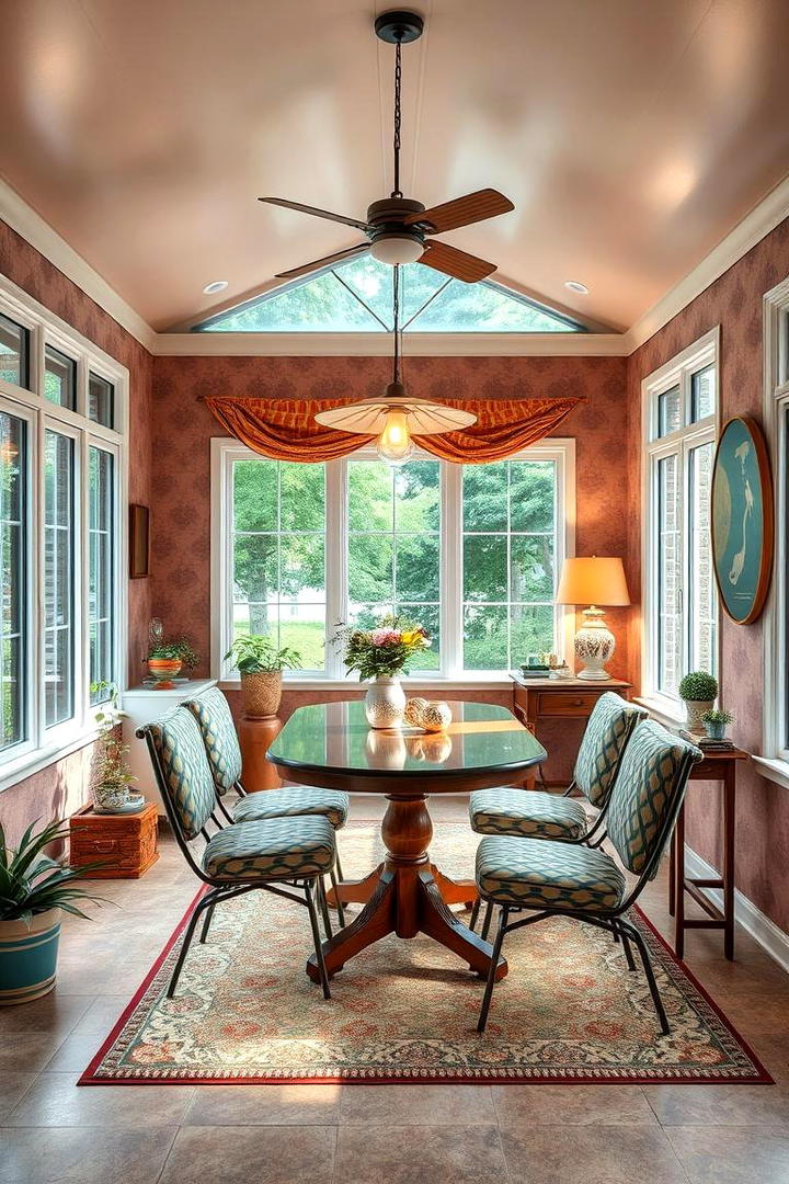 Retro Vintage Dining Style - 30 Sunroom Dining Room Ideas