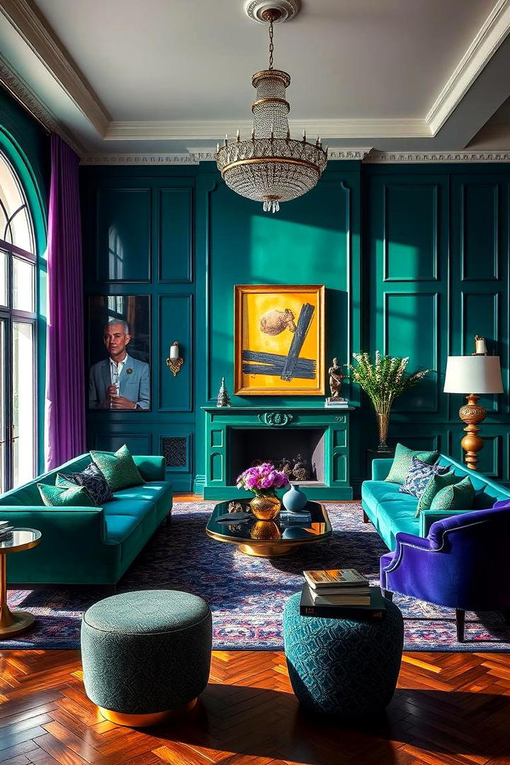 Rich Jewel Tones - 30 Colorful Living Room Ideas