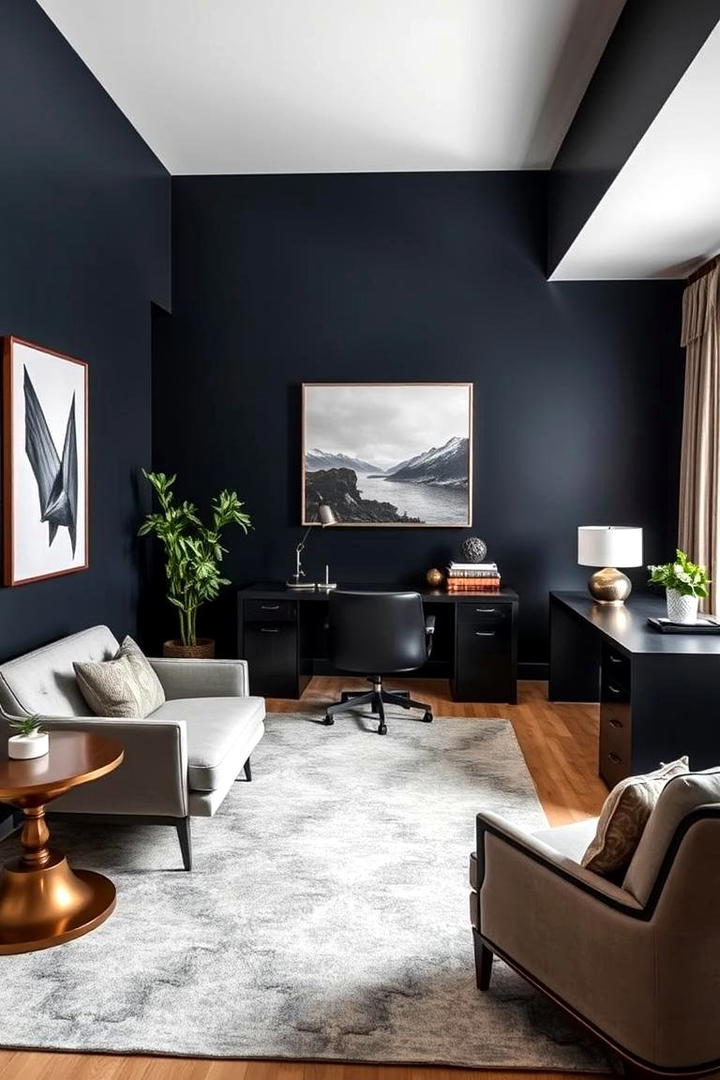 Rich Navy Depth - 30 Home Office Paint Colors