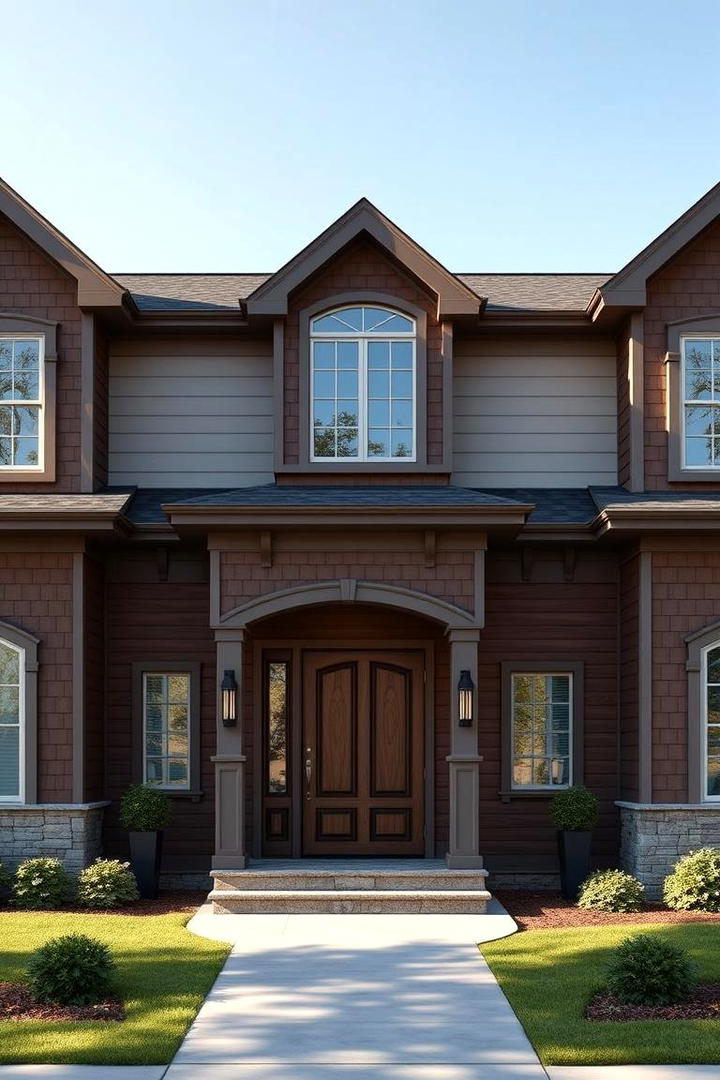 Rich Walnut Sophistication - 30 Brown Exterior House Colors