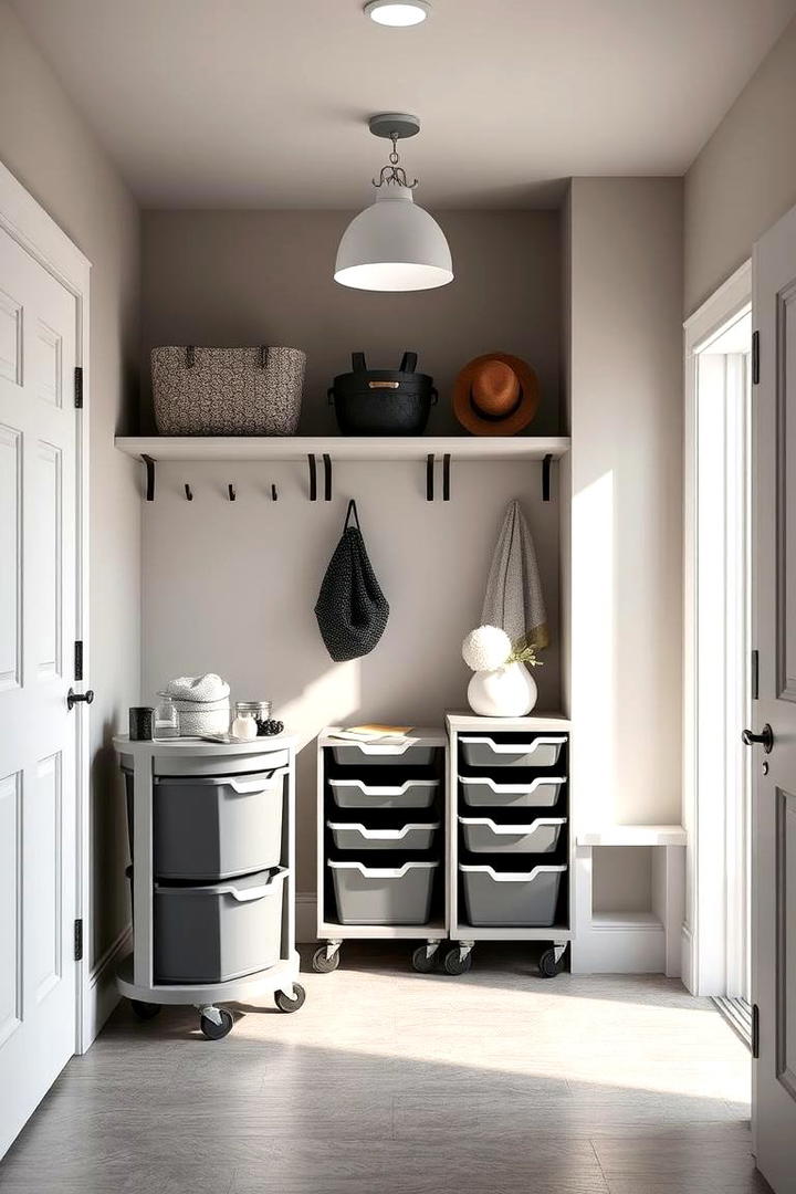 Rolling Storage Carts - 30 Mudroom Storage Ideas