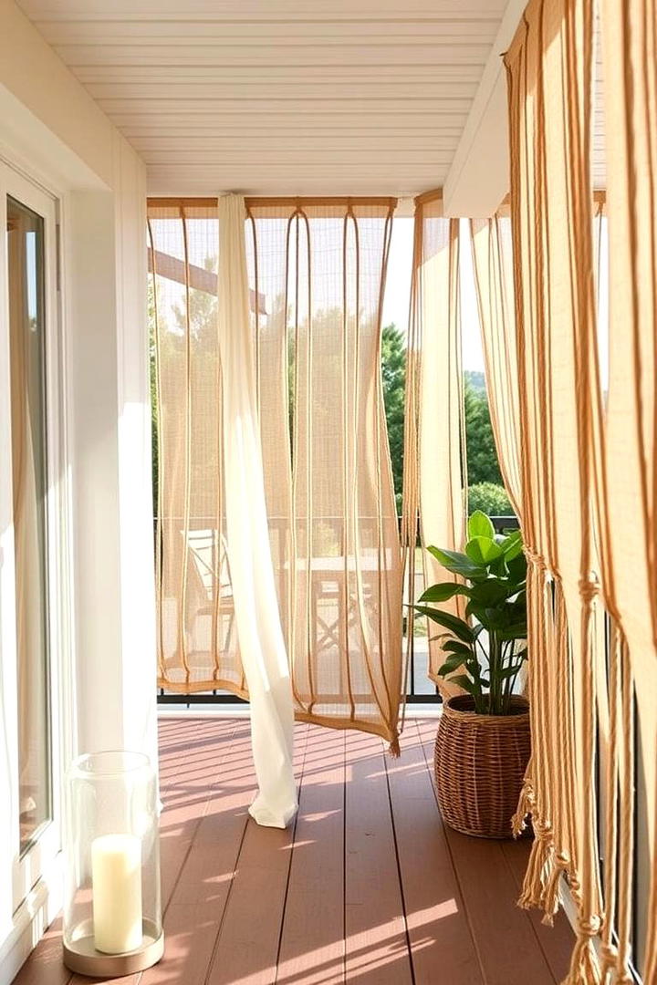 Rope and Fabric Dividers - 30 Balcony Privacy Ideas