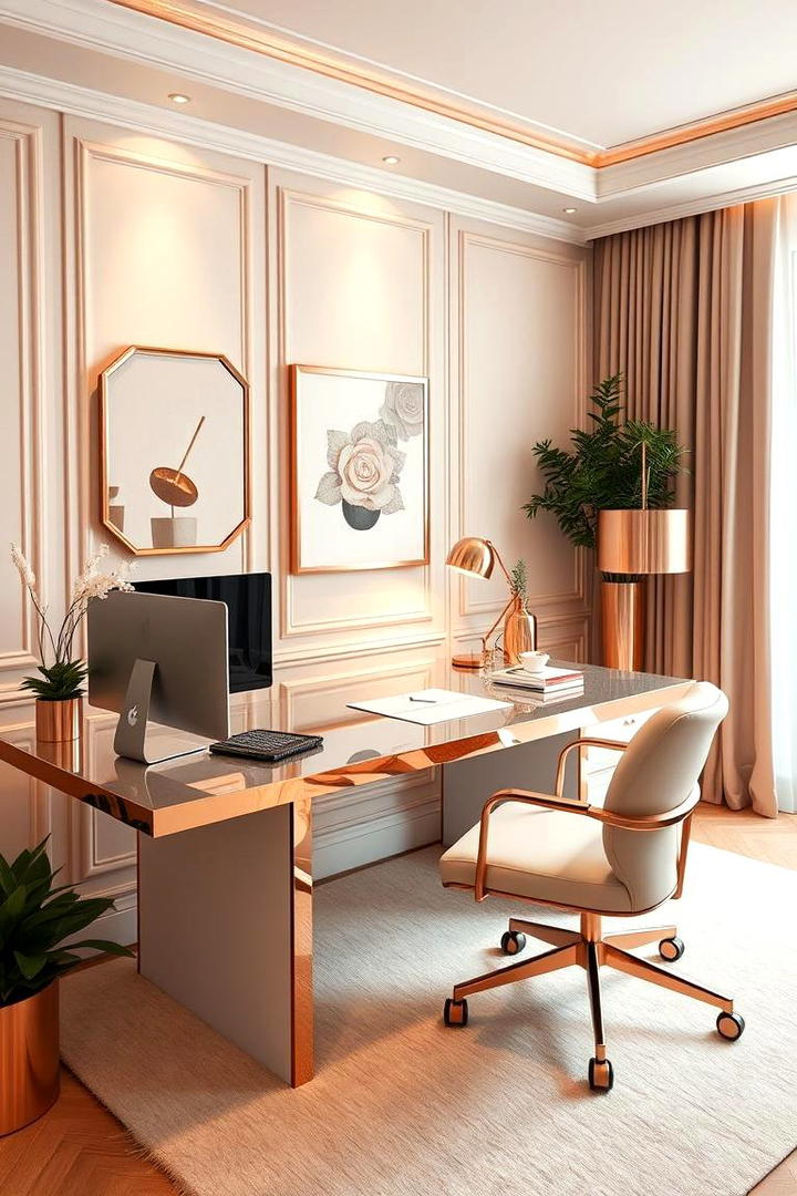 Rose Gold Radiance - 30 Home Office Paint Colors