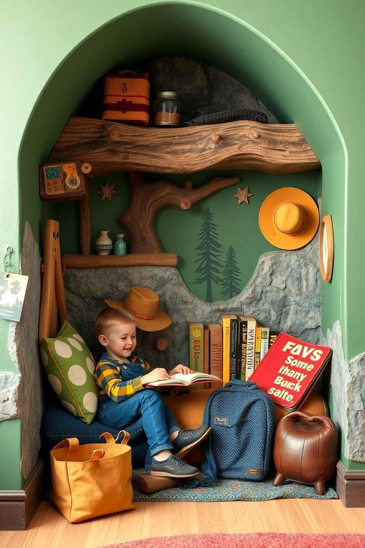 Rugged Adventure Nook - 30 kids reading nook ideas