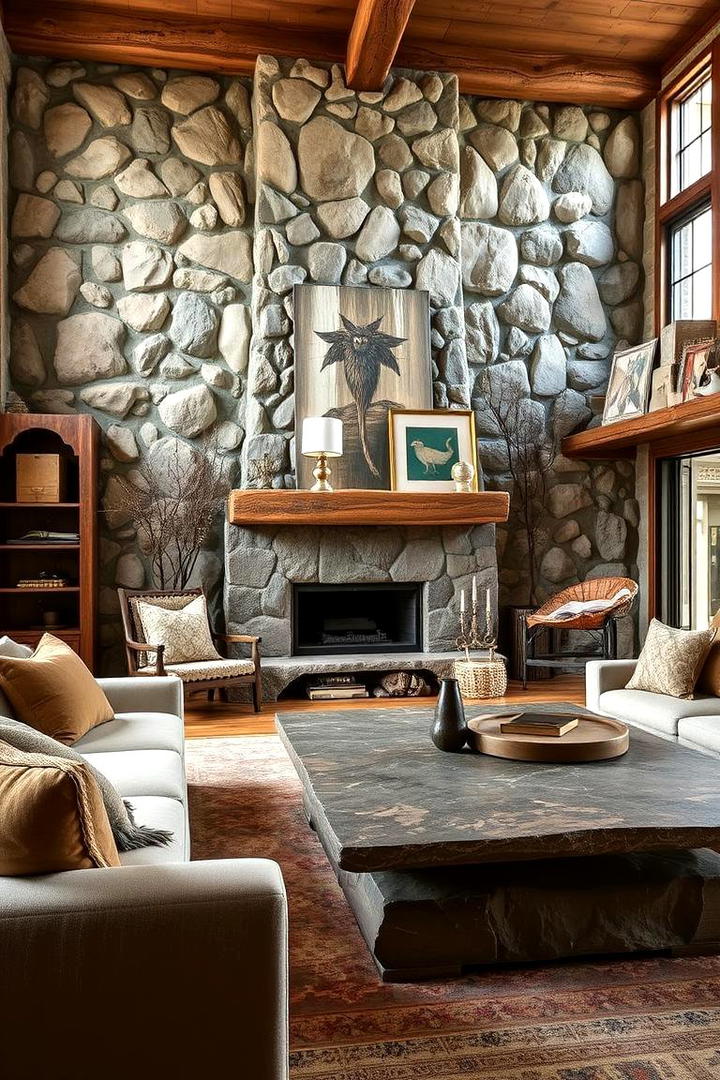 Rugged Stone Accents - 30 Western Living Room Ideas