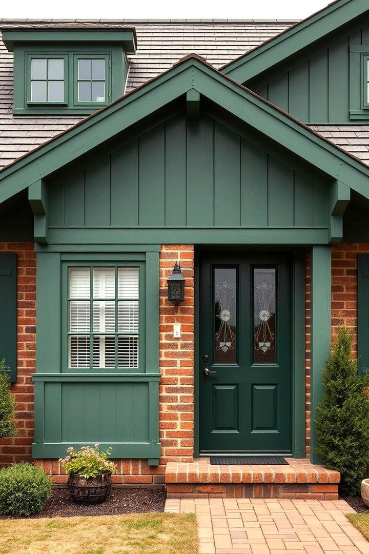 Rustic Army Green Charm - 30 Green Exterior House Paint Ideas