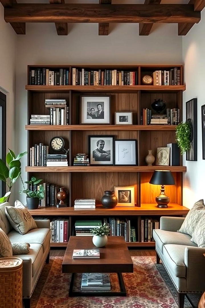 Rustic Bookshelf Display Ideas - 30 Small Rustic Living Room Ideas