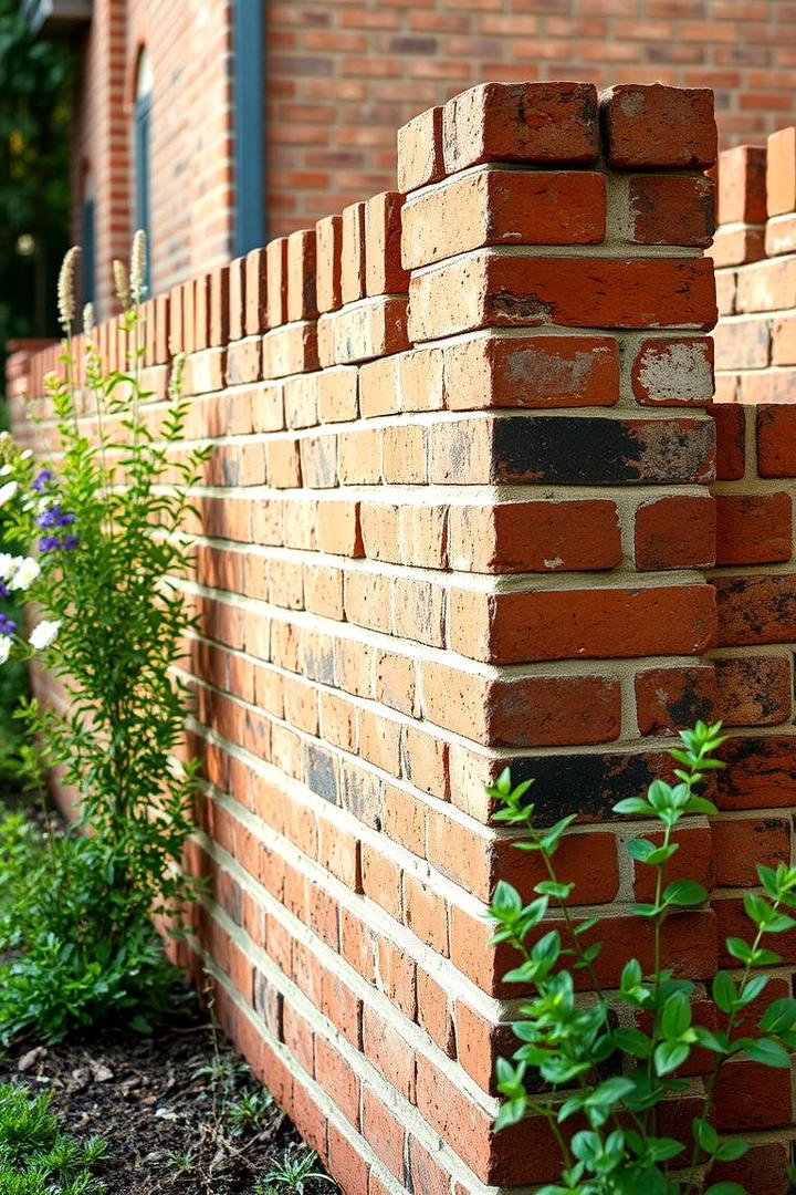 Rustic Brick Border - 30 Brick Fence Ideas