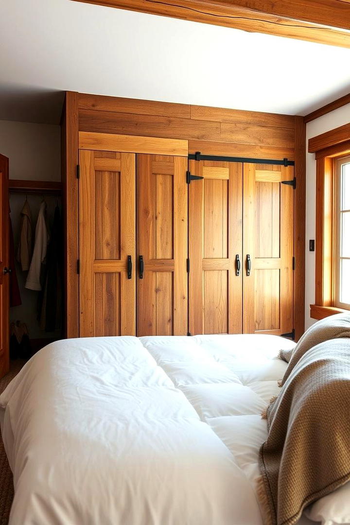 Rustic Built in Wardrobe - 30 Built-in Wardrobe Ideas Around a Bed