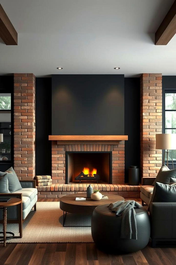 Rustic Charcoal Elegance - 30 Fireplace Paint Ideas