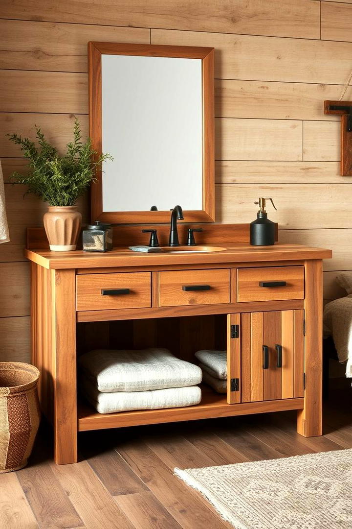 Rustic Charm with Natural Finishes - 30 Bedroom Vanity Ideas