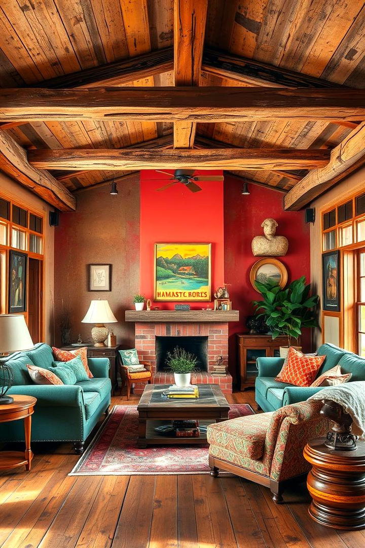 Rustic Color Burst - 30 Colorful Living Room Ideas