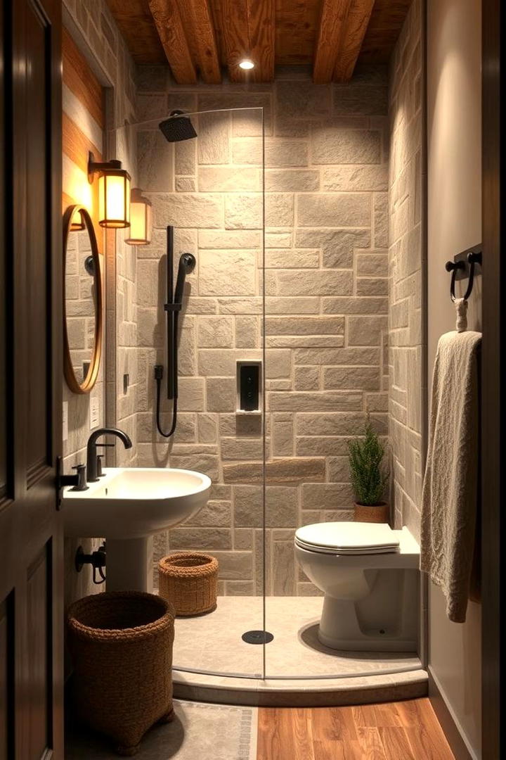 Rustic Corner Shower Haven - 30 Corner Shower Ideas