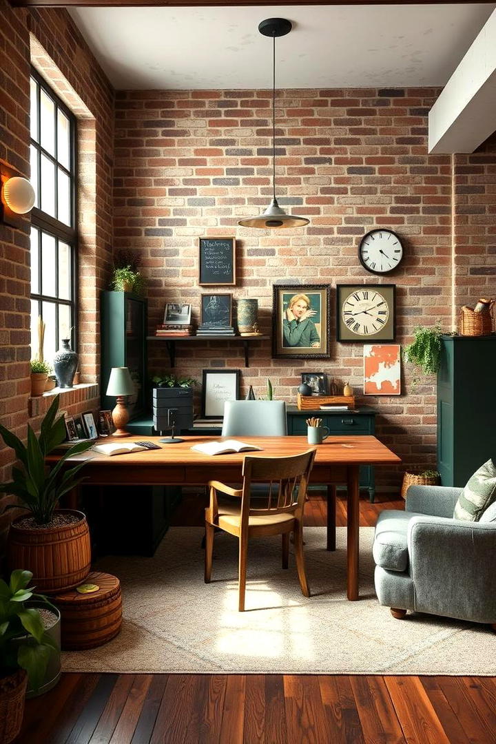 Rustic Dark Green Vibe - 30 Dark Green Home Office Ideas