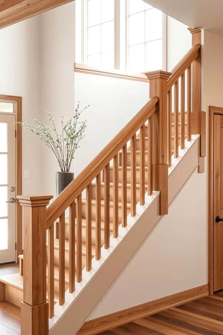 Rustic Elegance with Warm Hues - 30 Farmhouse Rustic Stair Railing Ideas