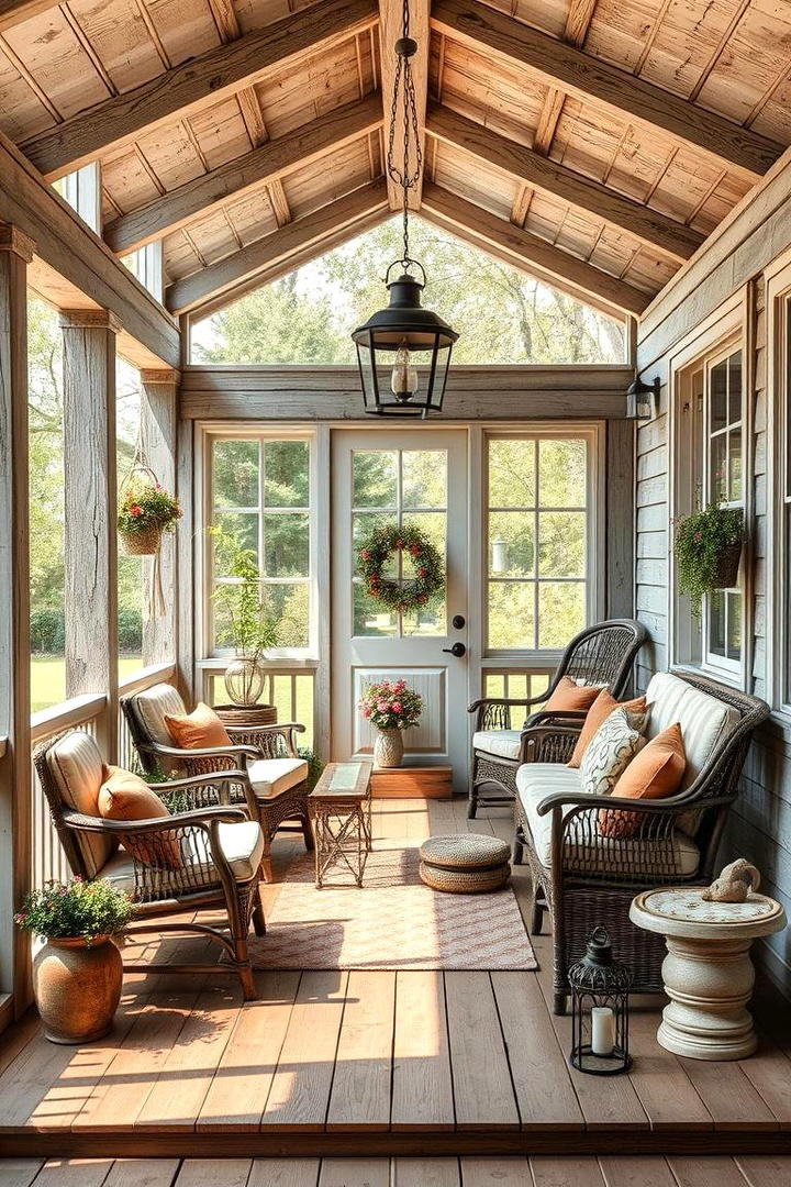 Rustic Farmhouse Feel - 30 Enclosed Porch Ideas