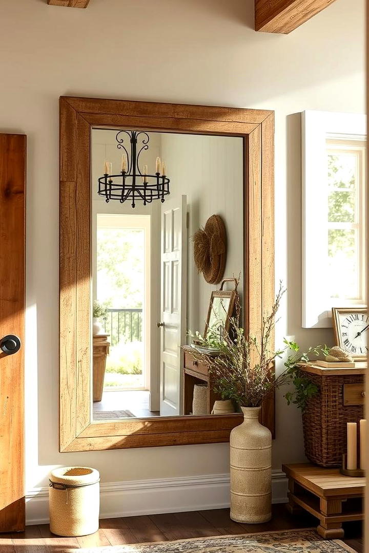 Rustic Farmhouse Mirror - 30 Entryway Mirror Ideas