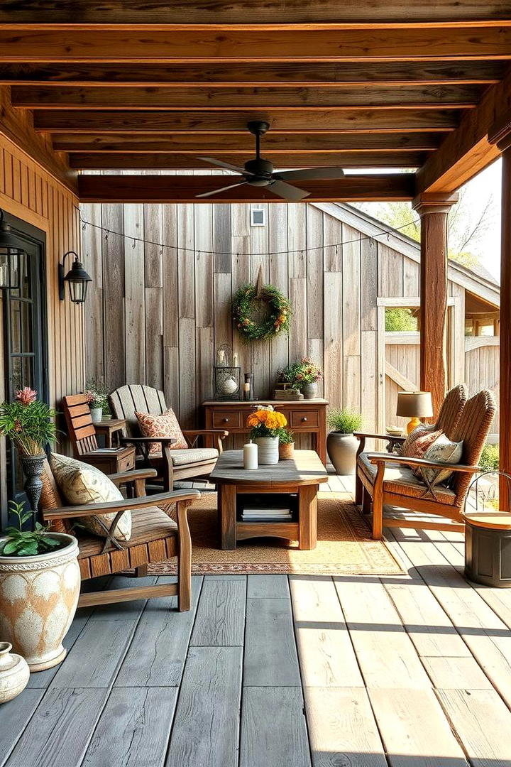 Rustic Farmhouse Patio - 30 Patio Garden Ideas