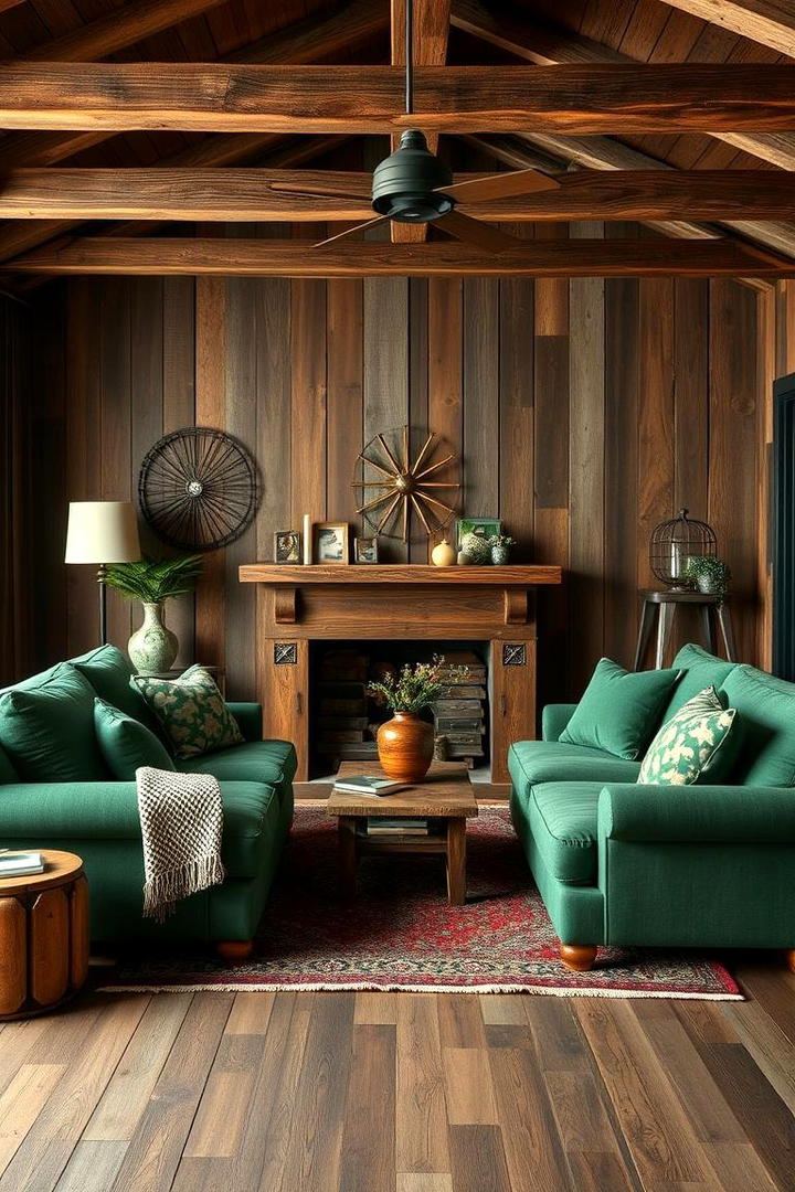 Rustic Forest Charm - 30 Forest Green Living Room Ideas