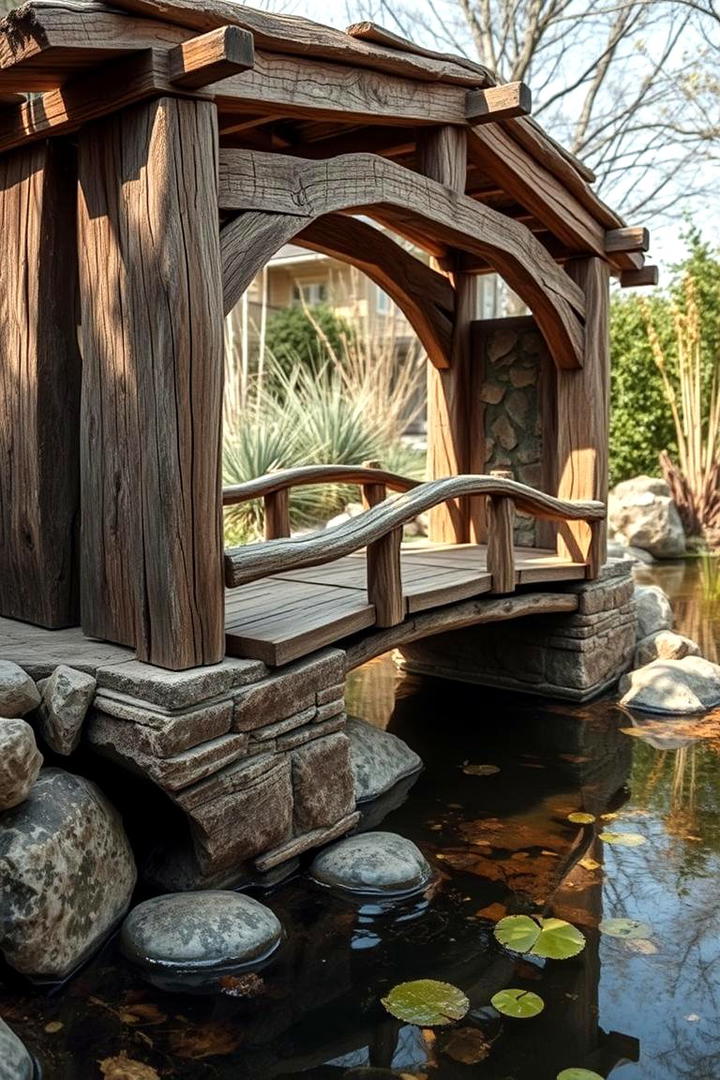 Rustic Garden Bridge - 30 Rustic Landscaping Ideas