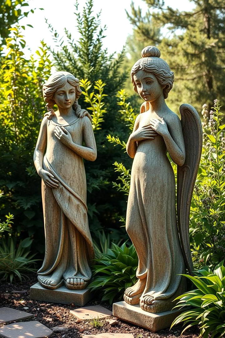 Rustic Garden Statues - 30 Rustic Landscaping Ideas