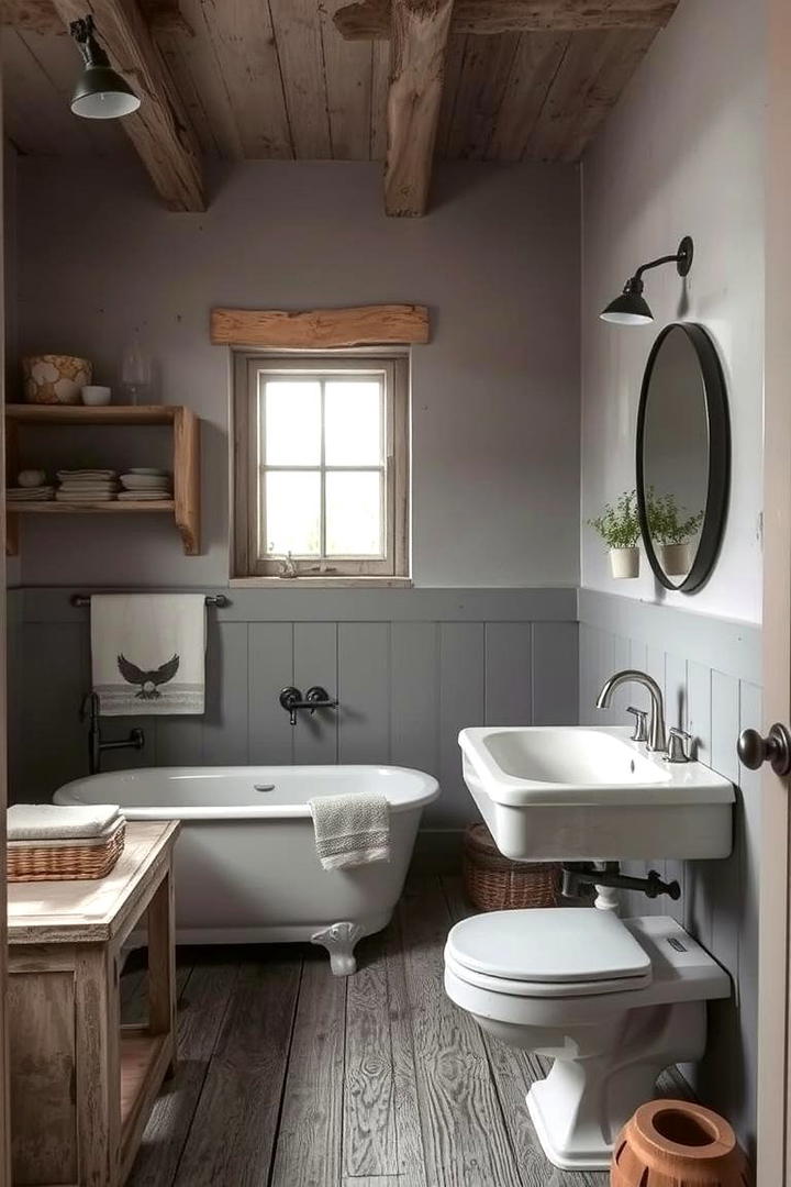 Rustic Grey and White Escape - 30 Grey and White Bathroom Ideas