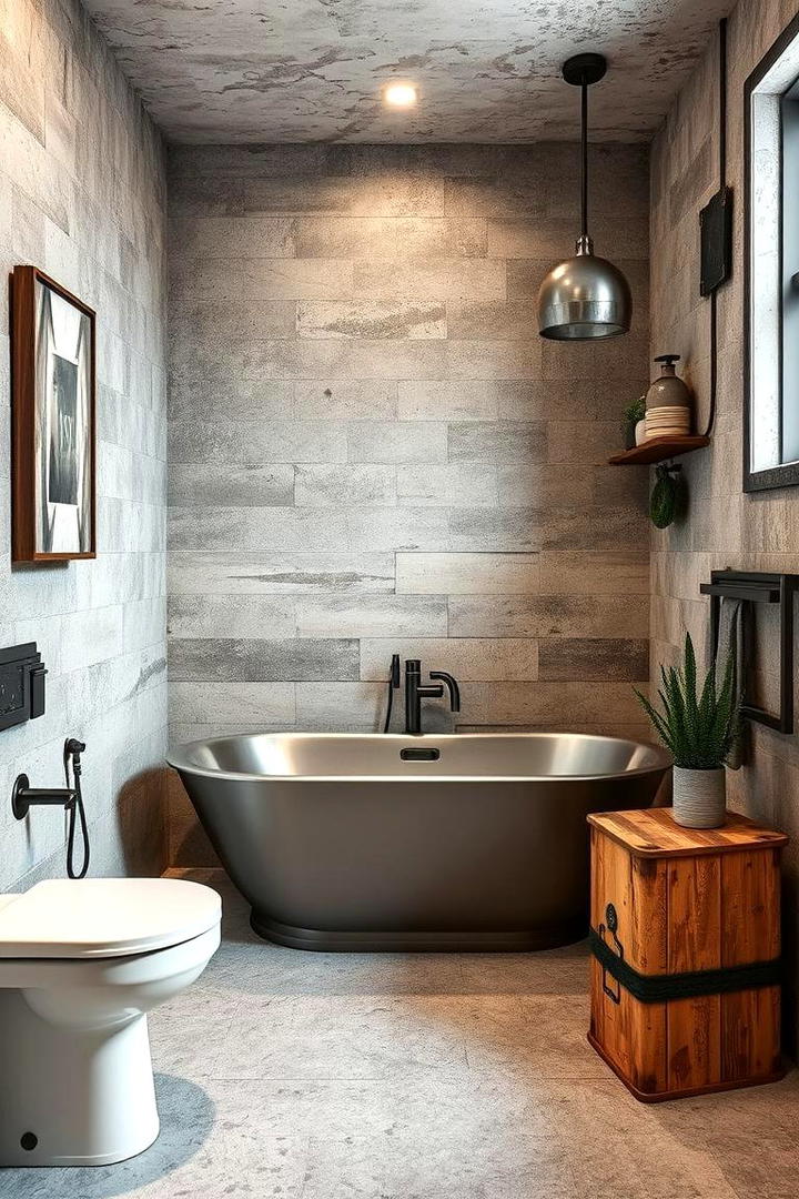 Rustic Industrial Vibe - 30 Bathroom Mural Ideas