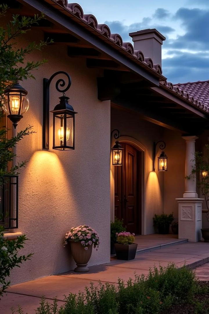 Rustic Iron Lighting - 30 spanish bungalow exterior ideas