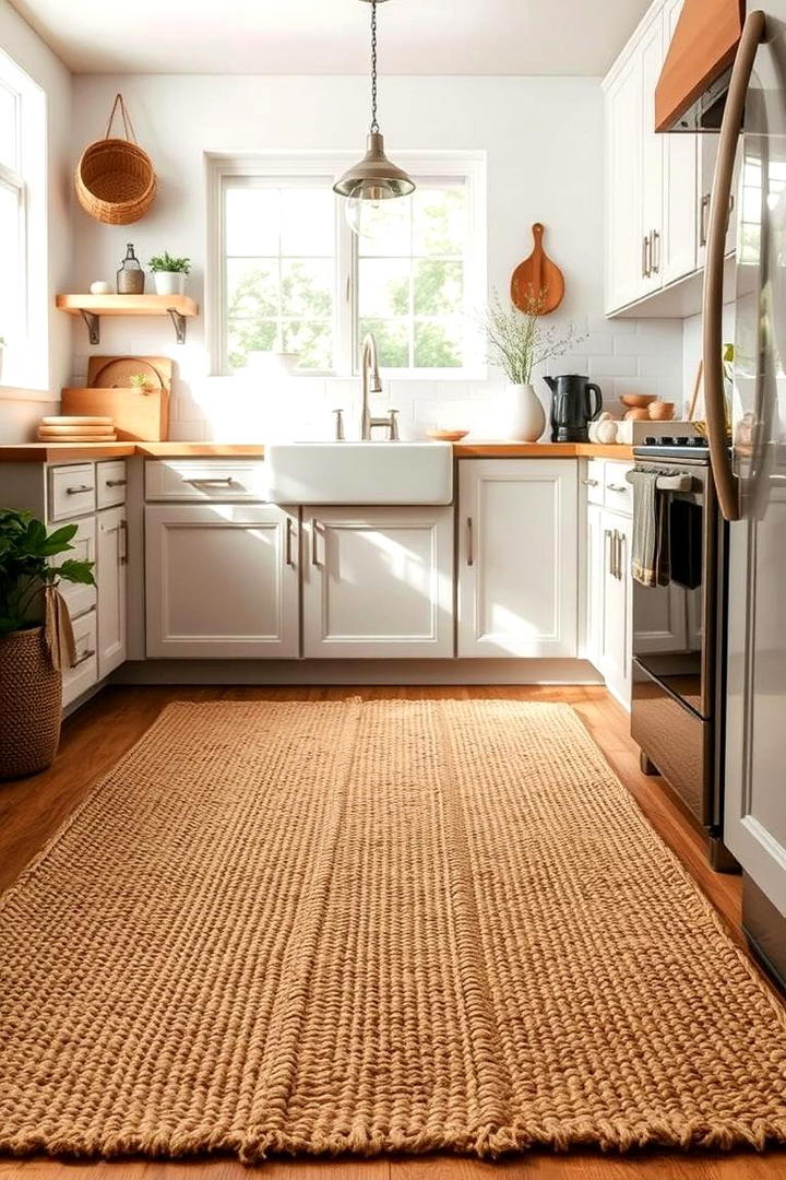 Rustic Jute Rug - 30 Kitchen Rug Ideas