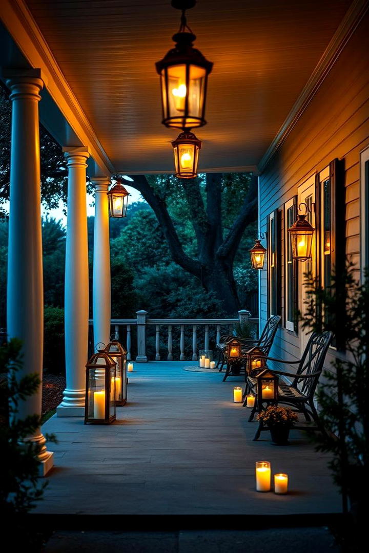 Rustic Lanterns and Candlelight - 30 Southern Front Porch Ideas