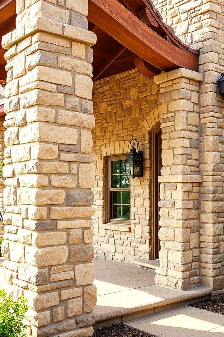 Rustic Masonry Pillars - 30 Rustic Front Porch Ideas