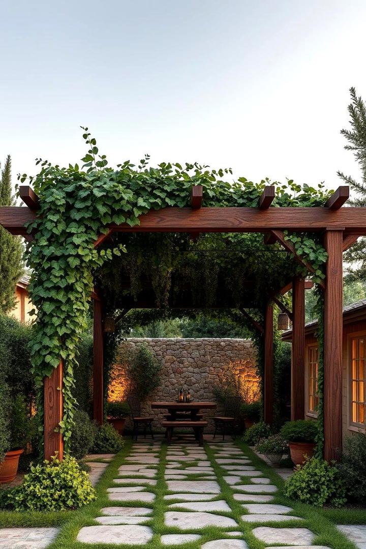 Rustic Mediterranean Pergola - 30 Mediterranean Garden Ideas