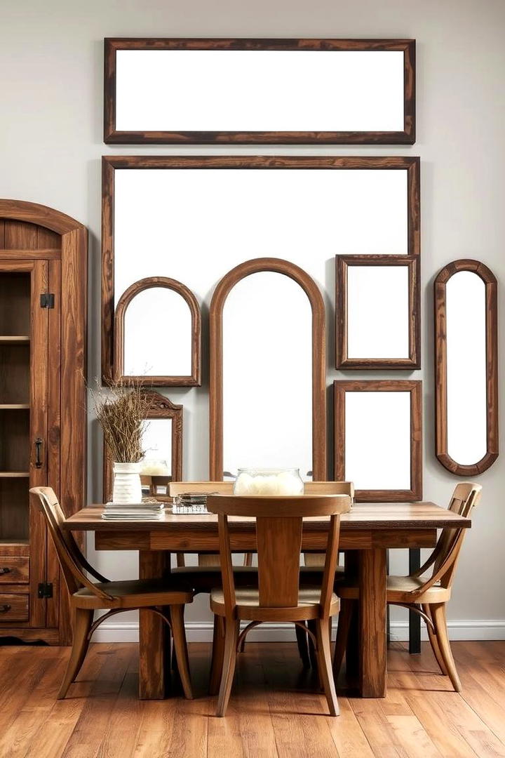 Rustic Mirror Set - 30 Dining Room Mirror Ideas