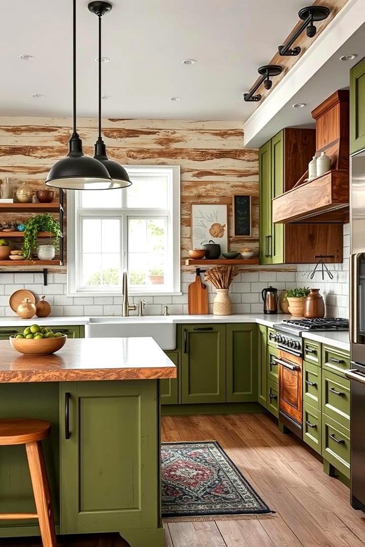 Rustic Modern Olive Green Blend - 30 Olive Green Kitchens