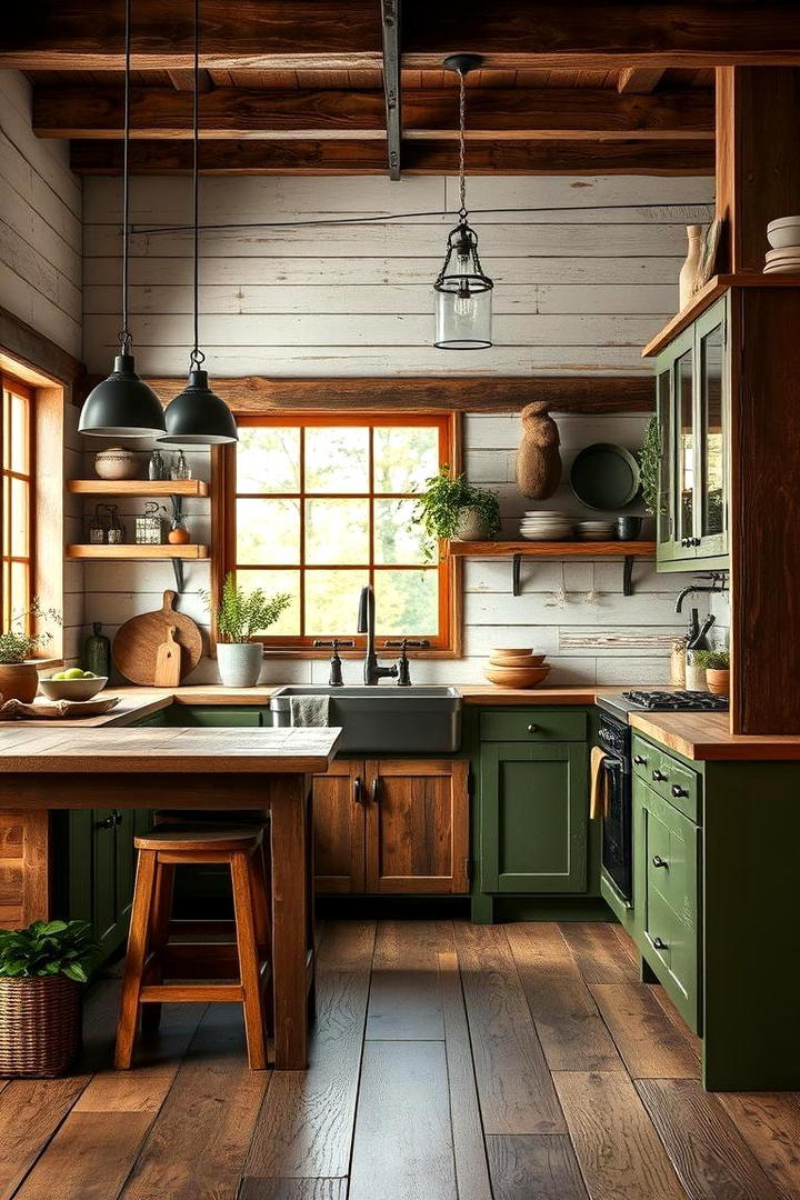 Rustic Olive Green Charm - 30 Olive Green Kitchens