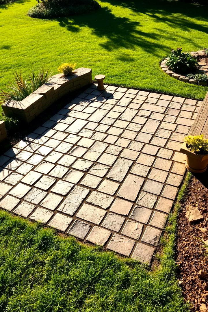 Rustic Patio with Natural Pavers - 30 Rustic Landscaping Ideas