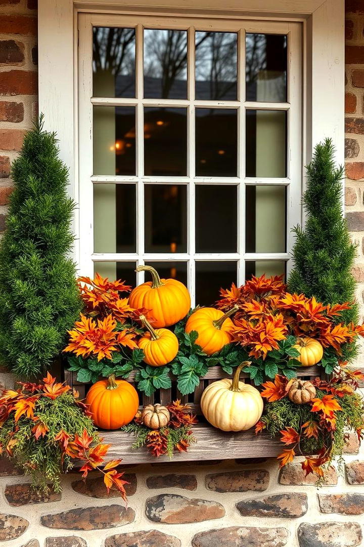 Rustic Pumpkin Charm - 30 Fall Window Box Ideas