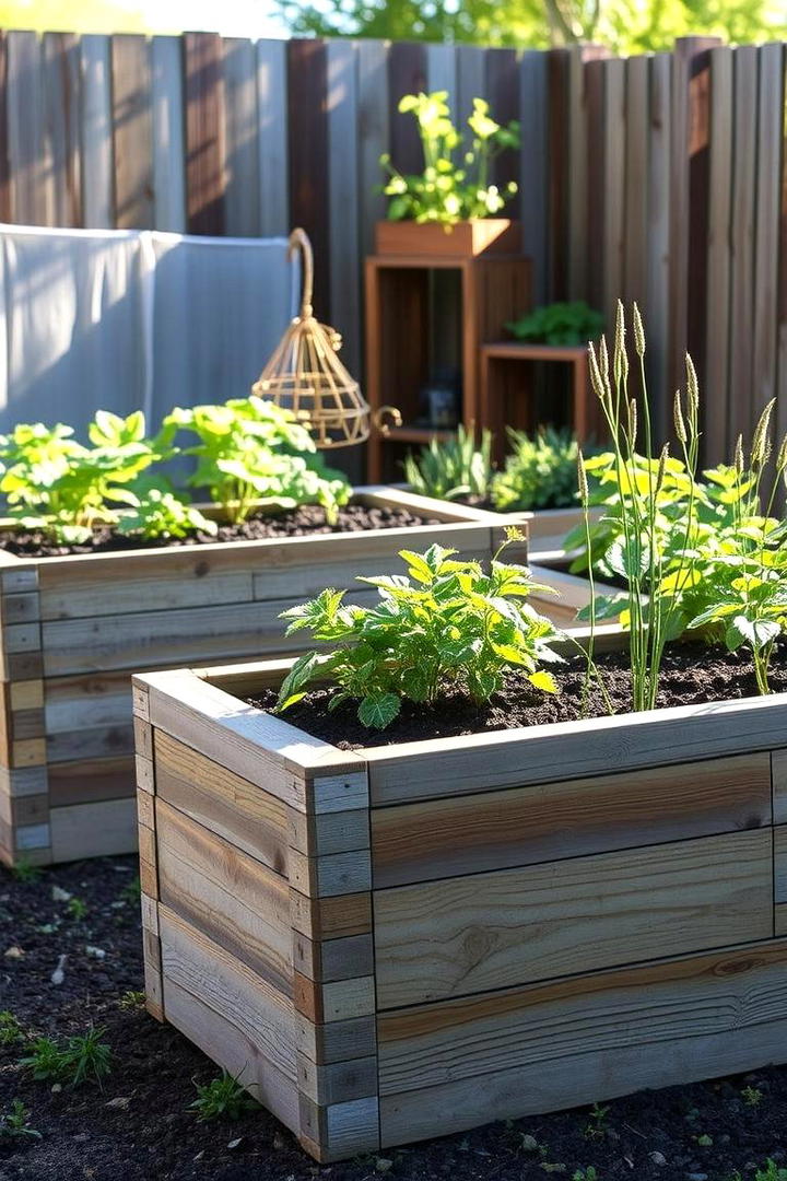 Rustic Raised Planter Beds - 30 Rustic Landscaping Ideas