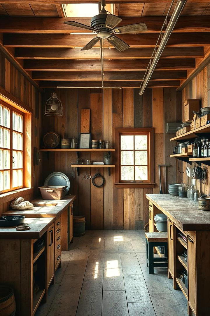 Rustic Reclaimed Wood Workshop - 30 Craft Room Ideas