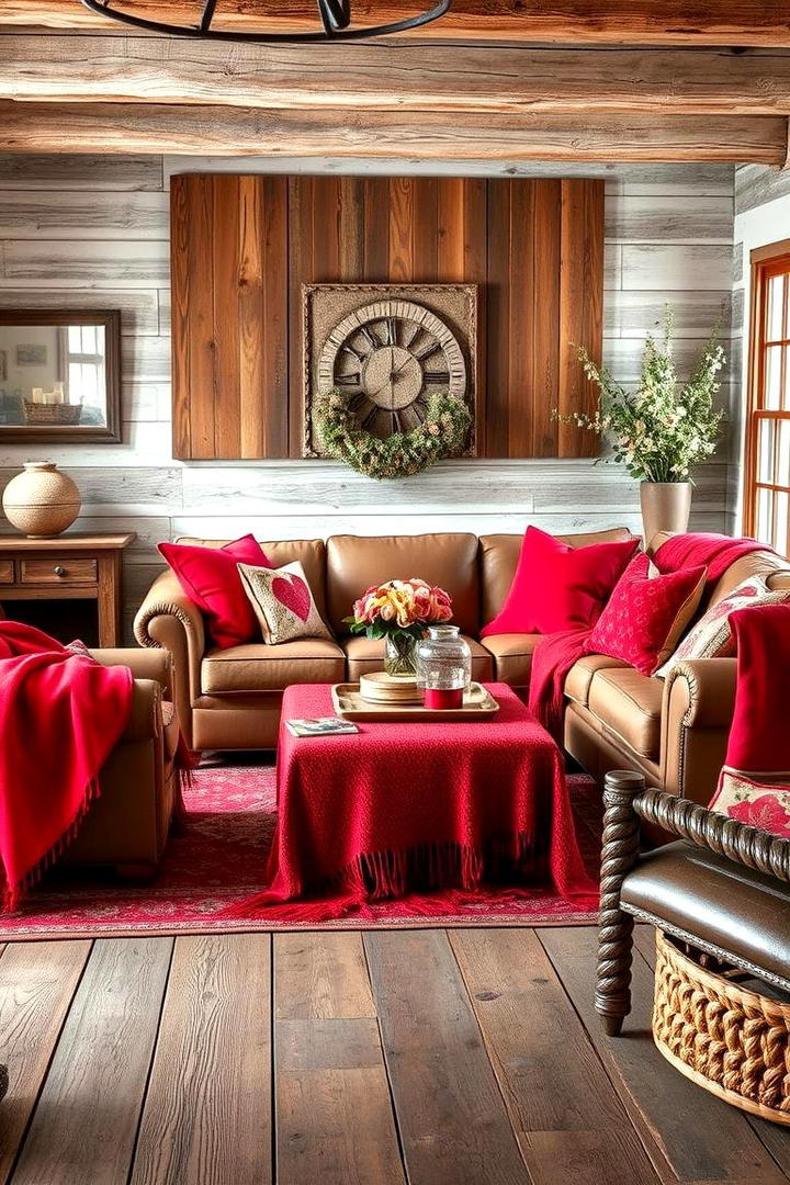 Rustic Red Charm - 30 Red Living Room Ideas