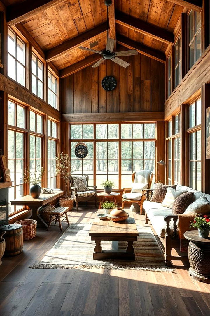 Rustic Retreat Sunroom - 30 Farmhouse Sunroom Ideas