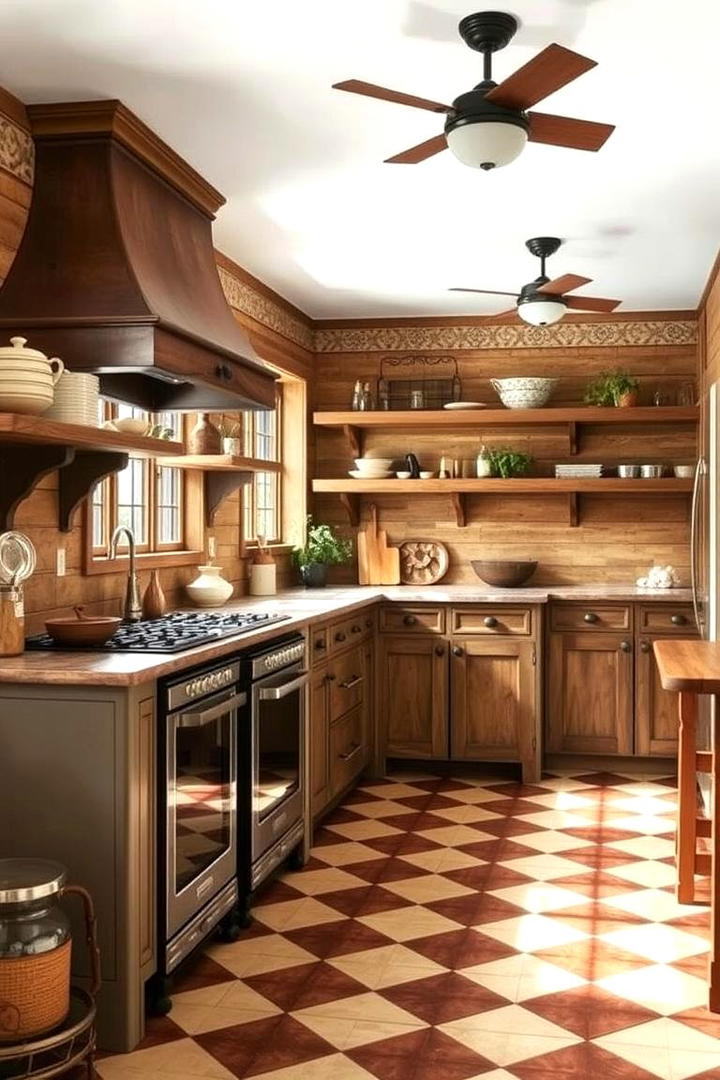 Rustic Revival Charm - 30 Kitchens With Checkered Floors