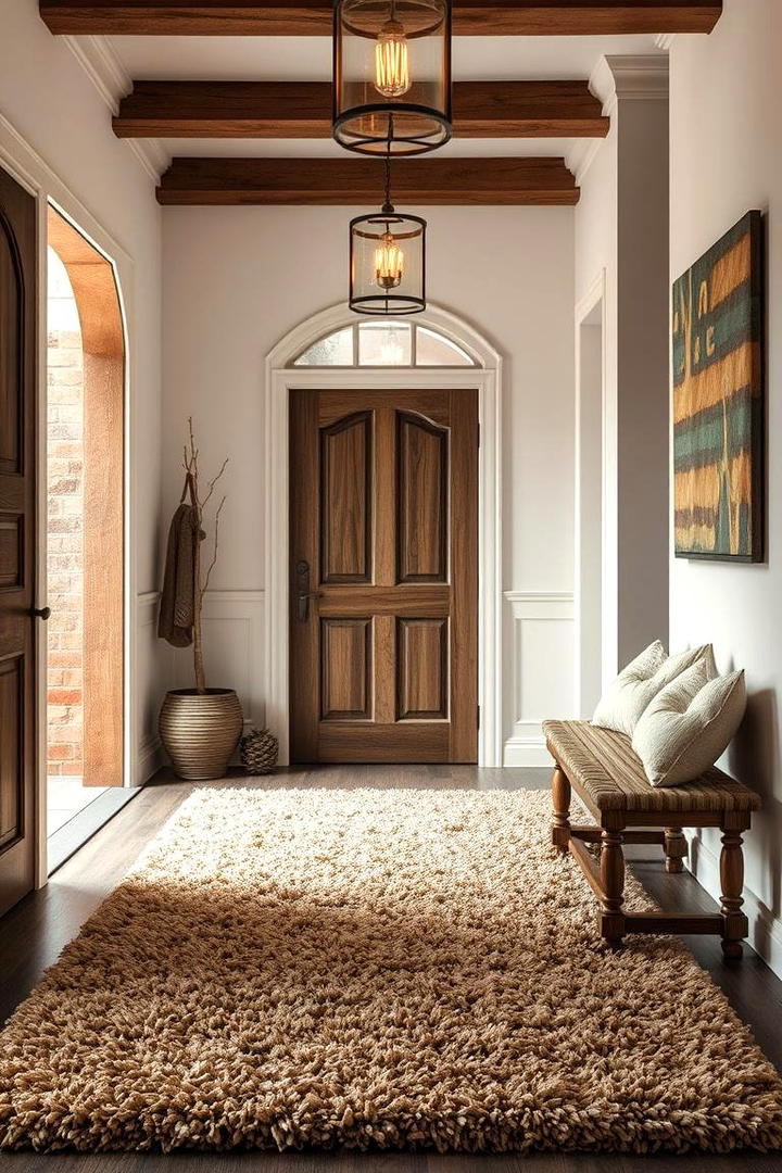 Rustic Shag Sophistication - 30 Entryway Rug Ideas