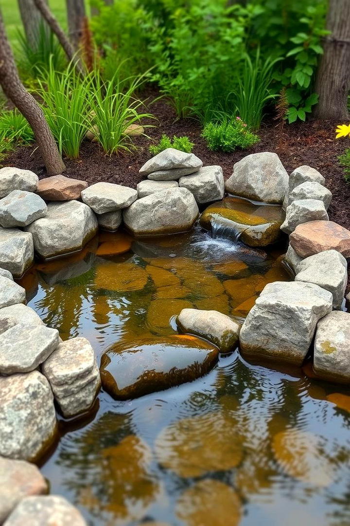 Rustic Stone Edged Pond - 30 Backyard Pond Ideas