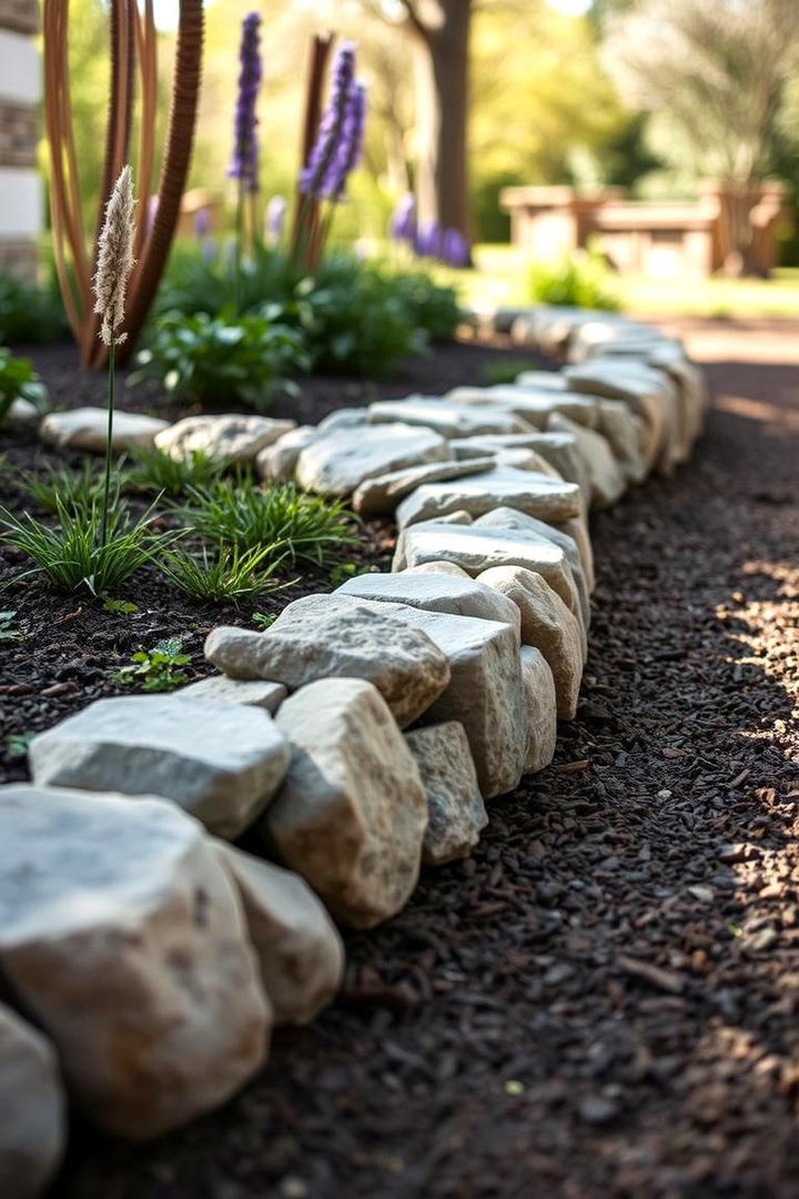 Rustic Stone Edging - 30 Rustic Landscaping Ideas