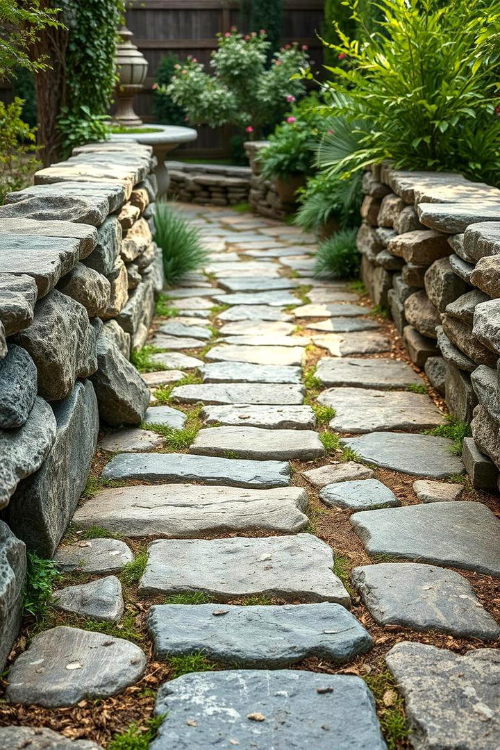 Rustic Stone Pathway - 30 Rock Walkway Ideas