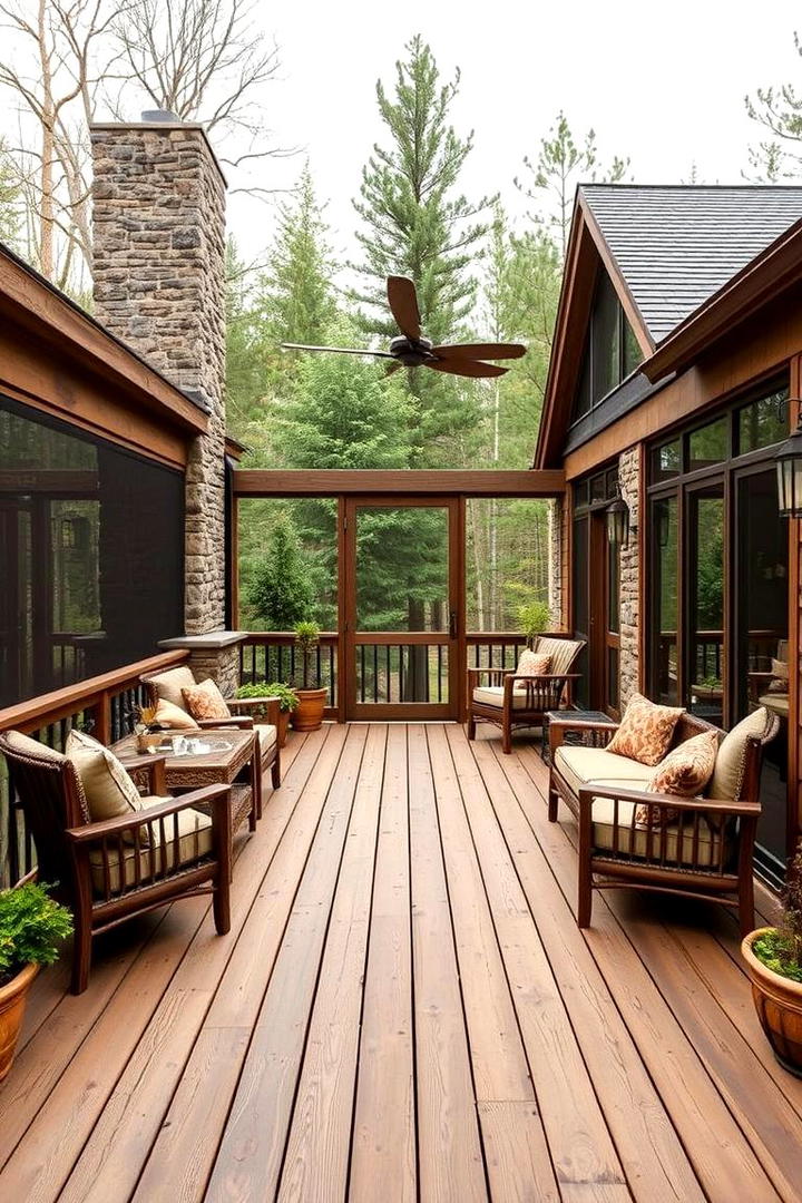 Rustic Stone and Screened Deck - 30 Screened-in Deck Ideas