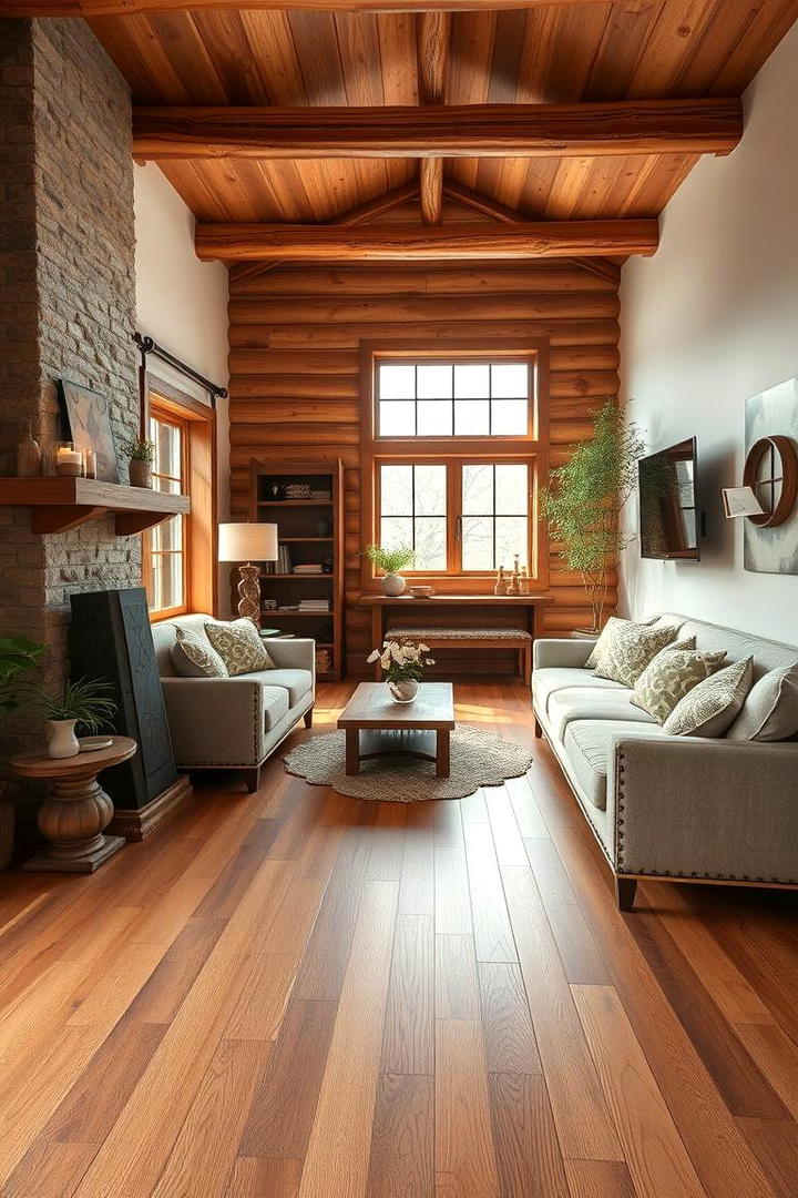 Rustic Timber Flooring Appeal - 30 Small Rustic Living Room Ideas